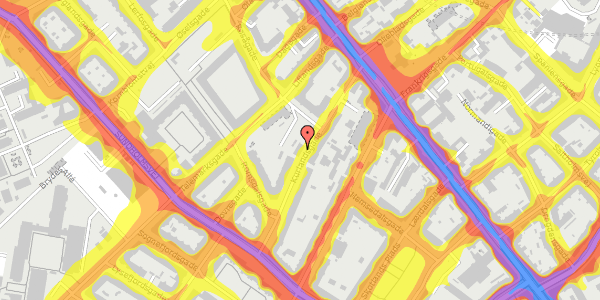 Trafikstøjkort på Kurlandsgade 18, 1. th, 2300 København S