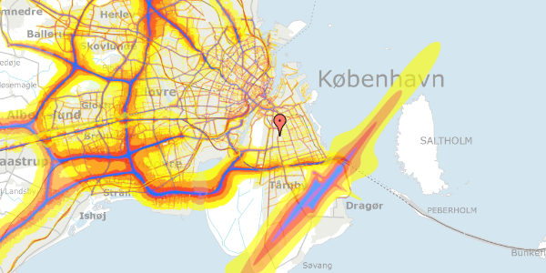 Trafikstøjkort på Kurvemagerstien 2, 2300 København S