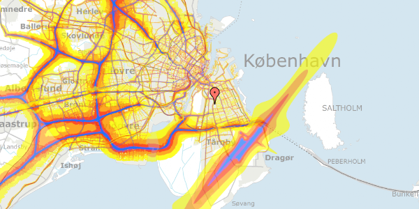 Trafikstøjkort på Kurvemagerstien 25, 2300 København S