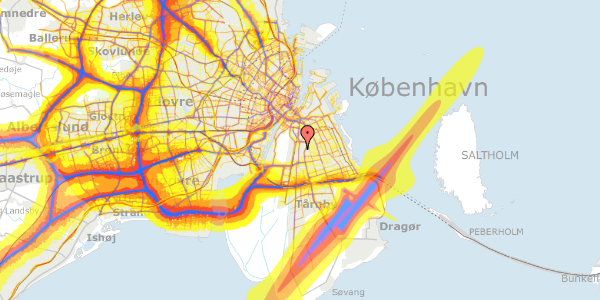 Trafikstøjkort på Kurvemagerstien 27, 2300 København S