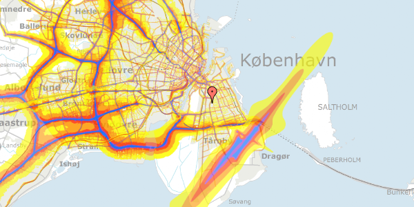 Trafikstøjkort på Kurvemagerstien 47, 2300 København S