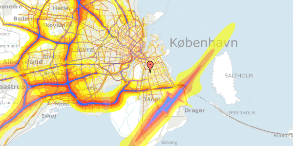 Trafikstøjkort på Kurvemagerstien 79, 2300 København S