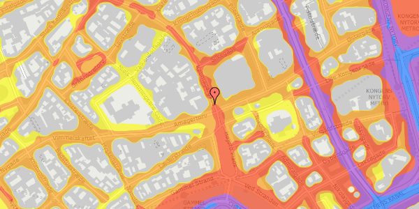 Trafikstøjkort på Købmagergade 1, 3. , 1150 København K