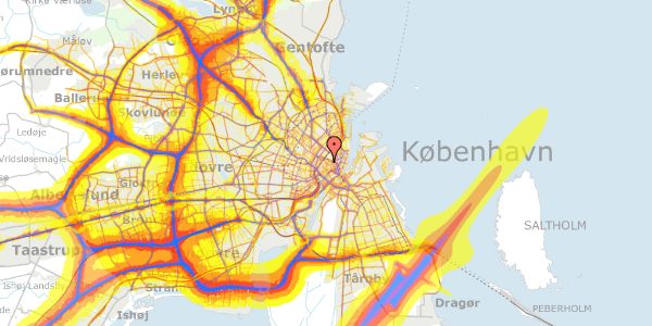 Trafikstøjkort på Købmagergade 65B, 1150 København K