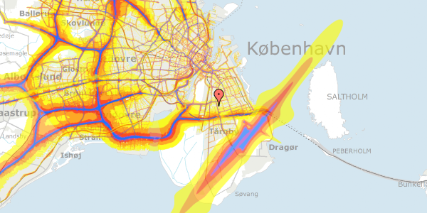 Trafikstøjkort på Kålagervej 37, 2300 København S