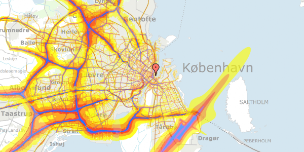 Trafikstøjkort på Laksegade 14, st. , 1063 København K