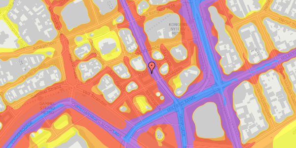 Trafikstøjkort på Laksegade 20B, 1. th, 1063 København K