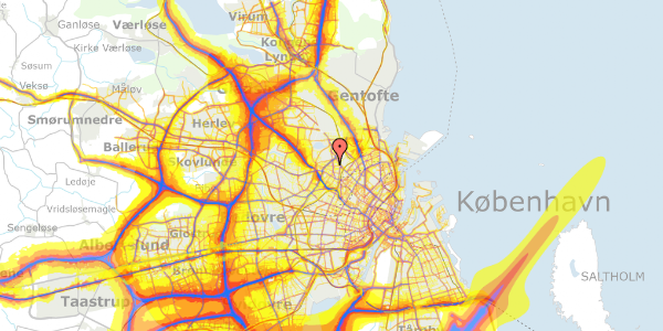 Trafikstøjkort på Landfogedvej 7, 3. tv, 2400 København NV