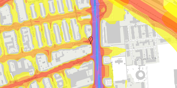 Trafikstøjkort på Landskronagade 1, st. , 2100 København Ø