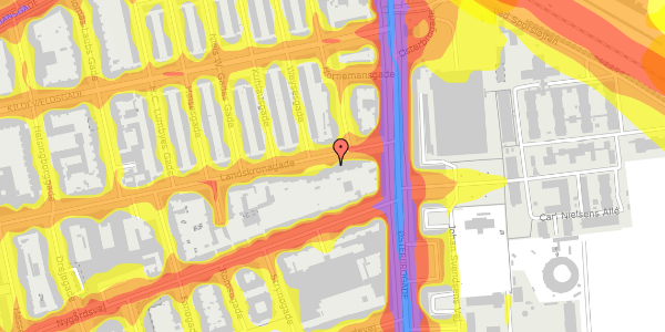 Trafikstøjkort på Landskronagade 3C, st. 2, 2100 København Ø