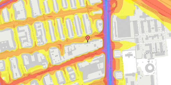 Trafikstøjkort på Landskronagade 5B, st. 1, 2100 København Ø