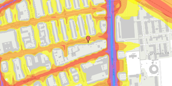 Trafikstøjkort på Landskronagade 5C, st. 1, 2100 København Ø