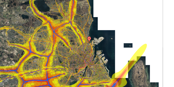 Trafikstøjkort på Landskronagade 9A, 1. , 2100 København Ø