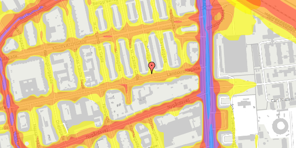 Trafikstøjkort på Landskronagade 24, kl. , 2100 København Ø