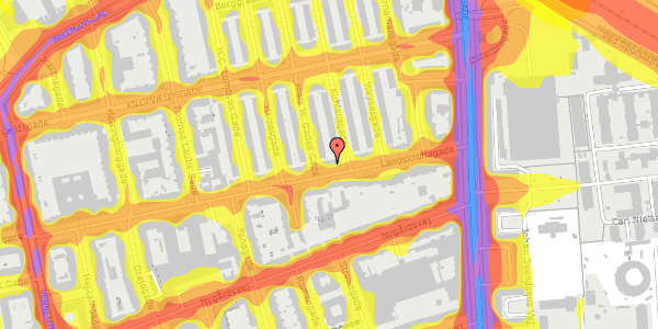 Trafikstøjkort på Landskronagade 28, 2100 København Ø