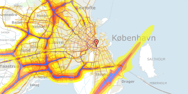 Trafikstøjkort på Langebrogade 21, 5. th, 1411 København K