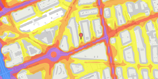 Trafikstøjkort på Lange-Müllers Gade 5, 4. th, 2100 København Ø