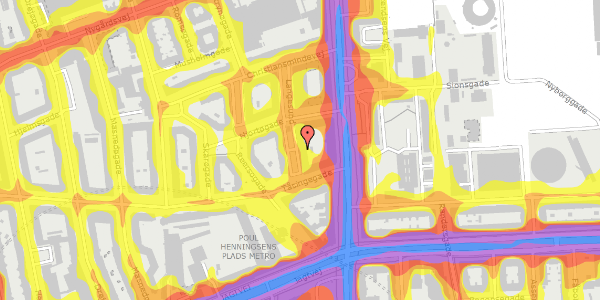 Trafikstøjkort på Langesund 4, 2. th, 2100 København Ø