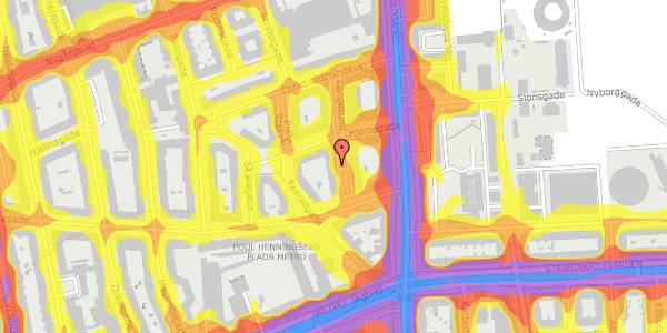 Trafikstøjkort på Langesund 5, 3. th, 2100 København Ø