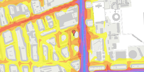 Trafikstøjkort på Langesund 8, 3. 310, 2100 København Ø