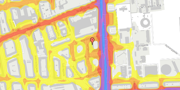 Trafikstøjkort på Langesund 10, 3. 313, 2100 København Ø