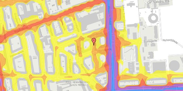 Trafikstøjkort på Langesund 11, 4. th, 2100 København Ø