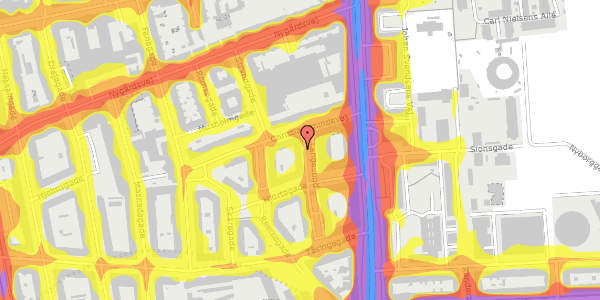 Trafikstøjkort på Langesund 13, 1. th, 2100 København Ø