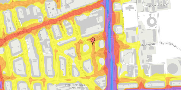 Trafikstøjkort på Langesund 13, 4. tv, 2100 København Ø