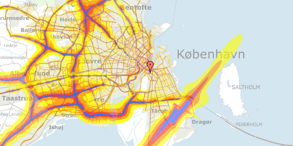 Trafikstøjkort på Leifsgade 8, 3. tv, 2300 København S