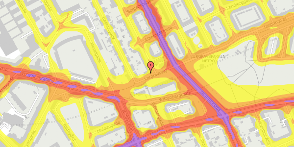 Trafikstøjkort på Lergravsvej 5, 3. tv, 2300 København S