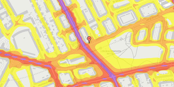 Trafikstøjkort på Lergravsvej 9, st. th, 2300 København S