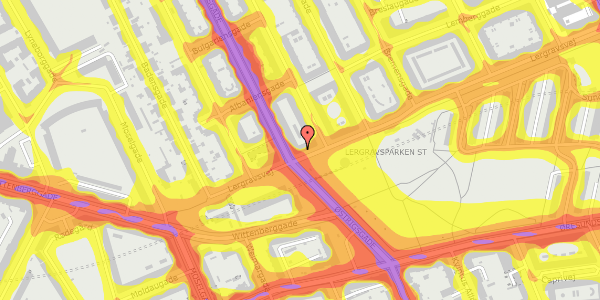 Trafikstøjkort på Lergravsvej 9, 2. th, 2300 København S