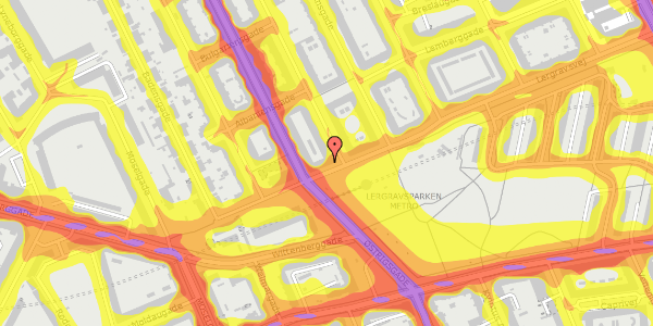 Trafikstøjkort på Lergravsvej 11, st. th, 2300 København S