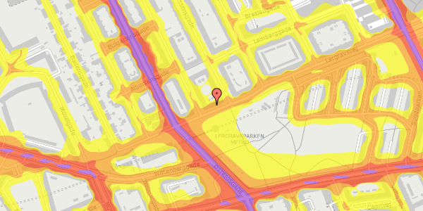 Trafikstøjkort på Lergravsvej 15, 1. th, 2300 København S