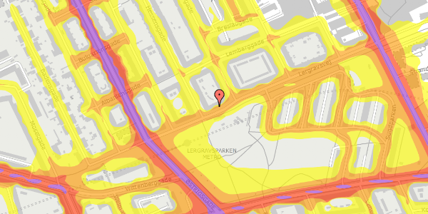 Trafikstøjkort på Lergravsvej 17, 1. th, 2300 København S