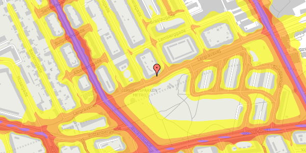 Trafikstøjkort på Lergravsvej 17, 3. th, 2300 København S