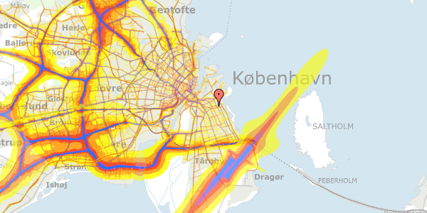 Trafikstøjkort på Lergravsvej 19, 3. tv, 2300 København S