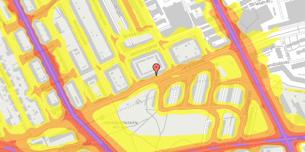 Trafikstøjkort på Lergravsvej 25, 2. tv, 2300 København S