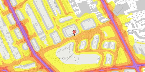 Trafikstøjkort på Lergravsvej 25, 3. tv, 2300 København S