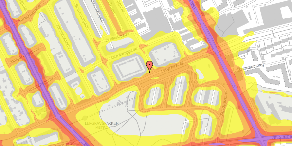 Trafikstøjkort på Lergravsvej 31, 2. th, 2300 København S