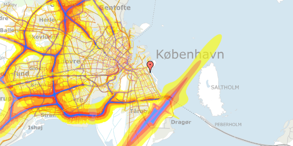 Trafikstøjkort på Lergravsvej 56, 1. tv, 2300 København S