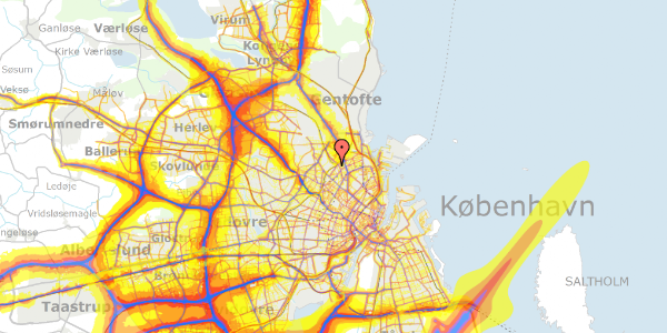 Trafikstøjkort på Lersøstien 93, 2100 København Ø