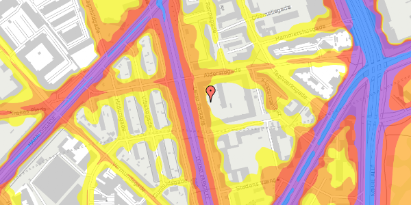 Trafikstøjkort på Lersø Parkallé 28C, 1. 26, 2100 København Ø