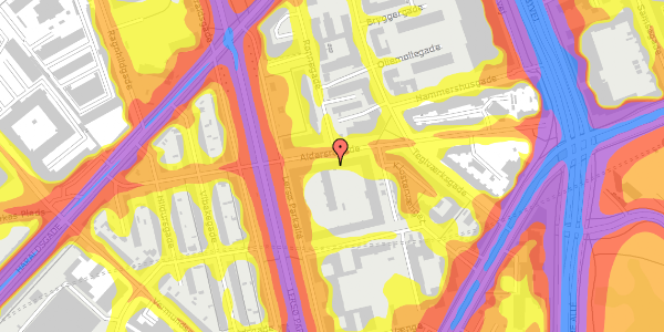 Trafikstøjkort på Lersø Parkallé 28K, kl. , 2100 København Ø