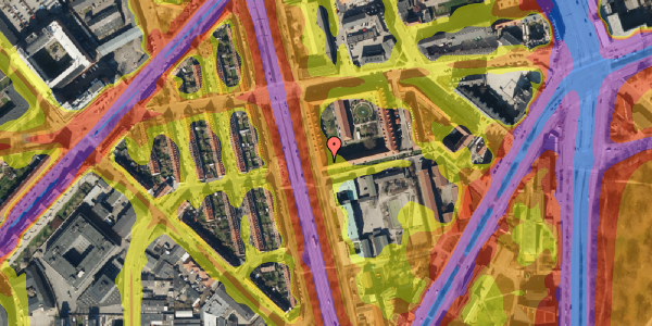 Trafikstøjkort på Lersø Parkallé 28U, 1. 287, 2100 København Ø