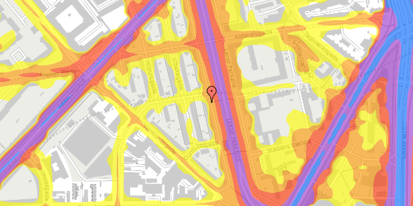 Trafikstøjkort på Lersø Parkallé 41, 1. tv, 2100 København Ø