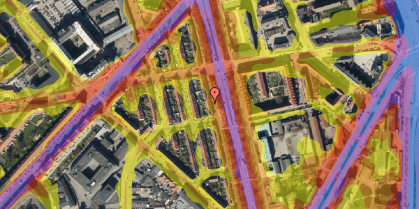 Trafikstøjkort på Lersø Parkallé 45, 1. th, 2100 København Ø