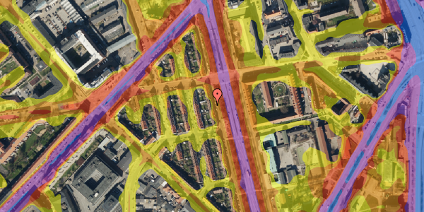 Trafikstøjkort på Lersø Parkallé 47, 2. tv, 2100 København Ø