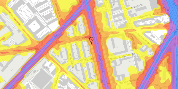 Trafikstøjkort på Lersø Parkallé 49, 1. tv, 2100 København Ø