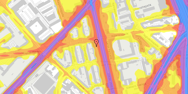 Trafikstøjkort på Lersø Parkallé 49, 2. th, 2100 København Ø